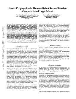 Stress Propagation in Human-Robot Teams Based on Computational Logic
  Model