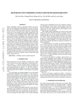 High-resolution embedding extractor for speaker diarisation
