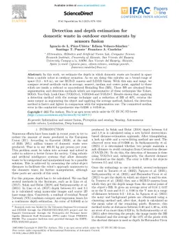 Detection and depth estimation for domestic waste in outdoor
  environments by sensors fusion