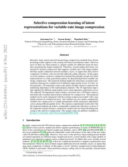 Selective compression learning of latent representations for
  variable-rate image compression