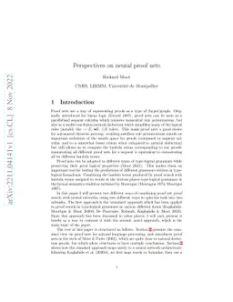 Perspectives on neural proof nets