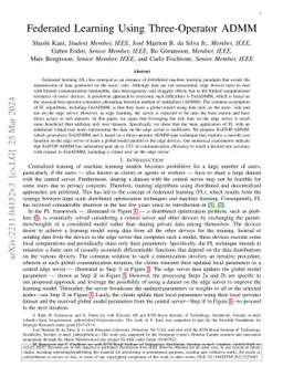 Federated Learning Using Three-Operator ADMM