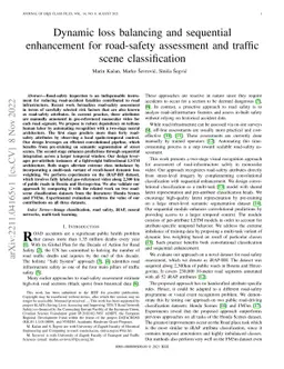 Dynamic loss balancing and sequential enhancement for road-safety
  assessment and traffic scene classification