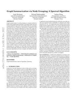 Graph Summarization via Node Grouping: A Spectral Algorithm