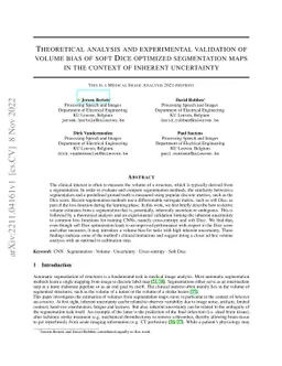 Theoretical analysis and experimental validation of volume bias of soft
  Dice optimized segmentation maps in the context of inherent uncertainty