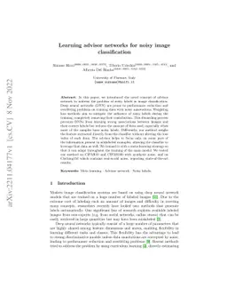 Learning advisor networks for noisy image classification