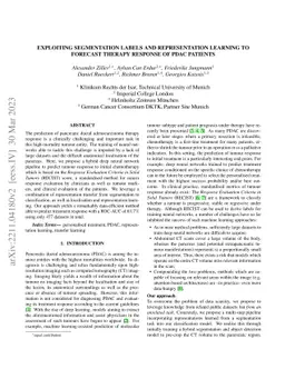 Exploiting segmentation labels and representation learning to forecast
  therapy response of PDAC patients