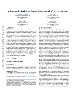 A Systematic Review of Ethical Concerns with Voice Assistants