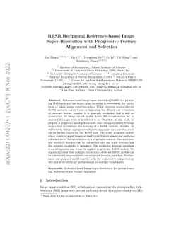 RRSR:Reciprocal Reference-based Image Super-Resolution with Progressive
  Feature Alignment and Selection