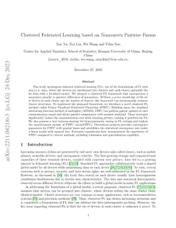 Clustered Federated Learning based on Nonconvex Pairwise Fusion