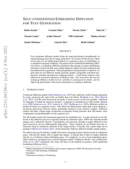 Self-conditioned Embedding Diffusion for Text Generation