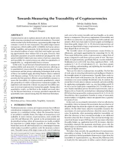 Towards Measuring the Traceability of Cryptocurrencies