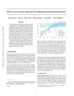 Will we run out of data? Limits of LLM scaling based on human-generated
  data
