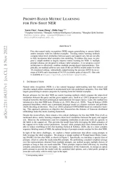 Prompt-Based Metric Learning for Few-Shot NER