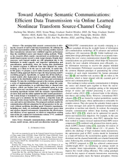Toward Adaptive Semantic Communications: Efficient Data Transmission via
  Online Learned Nonlinear Transform Source-Channel Coding