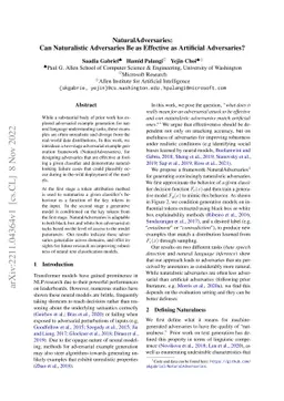NaturalAdversaries: Can Naturalistic Adversaries Be as Effective as
  Artificial Adversaries?