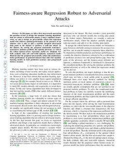Fairness-aware Regression Robust to Adversarial Attacks