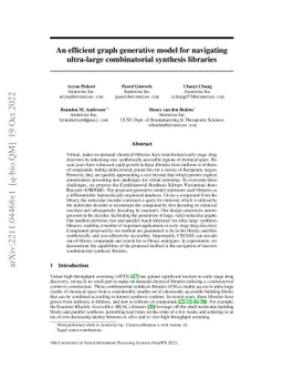 An efficient graph generative model for navigating ultra-large
  combinatorial synthesis libraries
