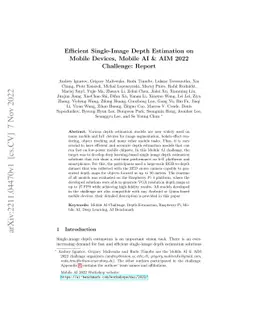 Efficient Single-Image Depth Estimation on Mobile Devices, Mobile AI &
  AIM 2022 Challenge: Report