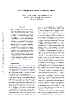 Active Example Selection for In-Context Learning