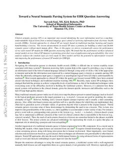 Toward a Neural Semantic Parsing System for EHR Question Answering