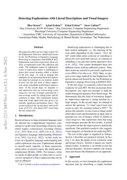 Detecting Euphemisms with Literal Descriptions and Visual Imagery