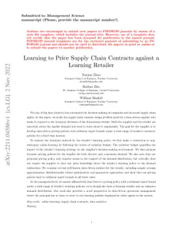 Learning to Price Supply Chain Contracts against a Learning Retailer