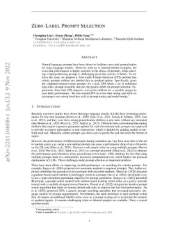 Zero-Label Prompt Selection