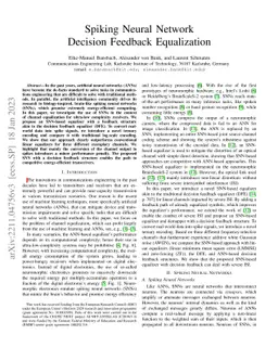 Spiking Neural Network Decision Feedback Equalization