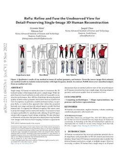 ReFu: Refine and Fuse the Unobserved View for Detail-Preserving
  Single-Image 3D Human Reconstruction