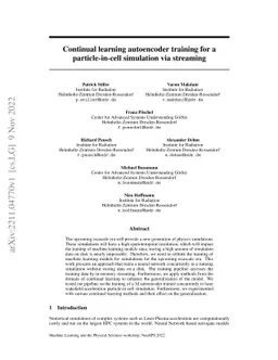 Continual learning autoencoder training for a particle-in-cell
  simulation via streaming