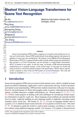 Masked Vision-Language Transformers for Scene Text Recognition