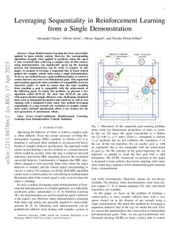Leveraging Sequentiality in Reinforcement Learning from a Single
  Demonstration
