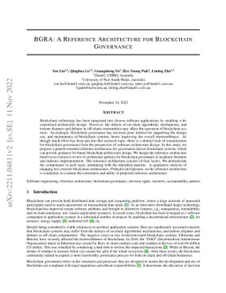 BGRA: A Reference Architecture for Blockchain Governance