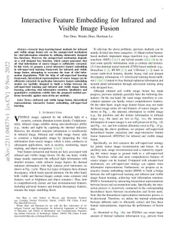 Interactive Feature Embedding for Infrared and Visible Image Fusion