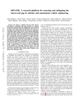 ART/ATK: A research platform for assessing and mitigating the
  sim-to-real gap in robotics and autonomous vehicle engineering
