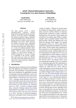 miCSE: Mutual Information Contrastive Learning for Low-shot Sentence
  Embeddings