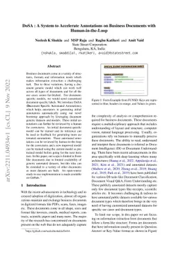 DoSA : A System to Accelerate Annotations on Business Documents with
  Human-in-the-Loop