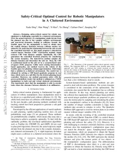 Safety-Critical Optimal Control for Robotic Manipulators in A Cluttered
  Environment