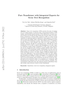 Pure Transformer with Integrated Experts for Scene Text Recognition