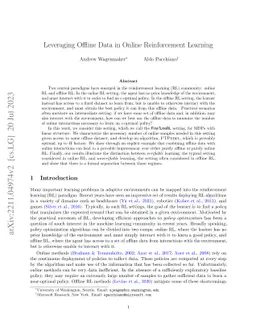 Leveraging Offline Data in Online Reinforcement Learning
