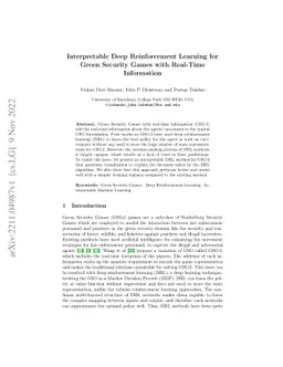 Interpretable Deep Reinforcement Learning for Green Security Games with
  Real-Time Information