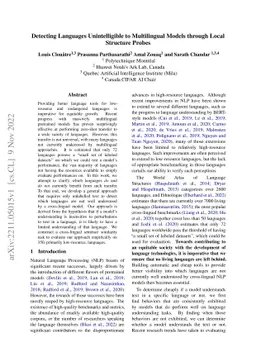 Detecting Languages Unintelligible to Multilingual Models through Local
  Structure Probes