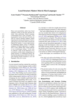 Local Structure Matters Most in Most Languages