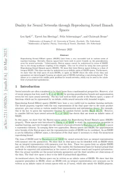 Duality for Neural Networks through Reproducing Kernel Banach Spaces