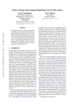 What is Wrong with Language Models that Can Not Tell a Story?