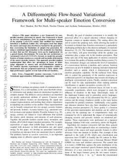A Diffeomorphic Flow-based Variational Framework for Multi-speaker
  Emotion Conversion