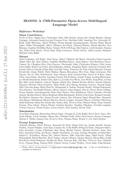 BLOOM: A 176B-Parameter Open-Access Multilingual Language Model