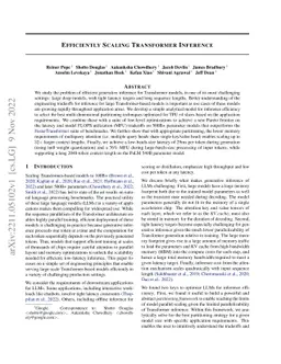 Efficiently Scaling Transformer Inference