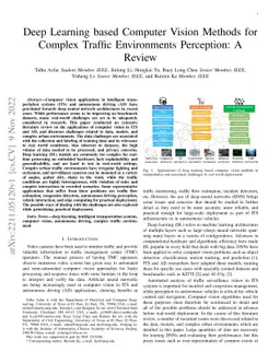 Deep Learning based Computer Vision Methods for Complex Traffic
  Environments Perception: A Review